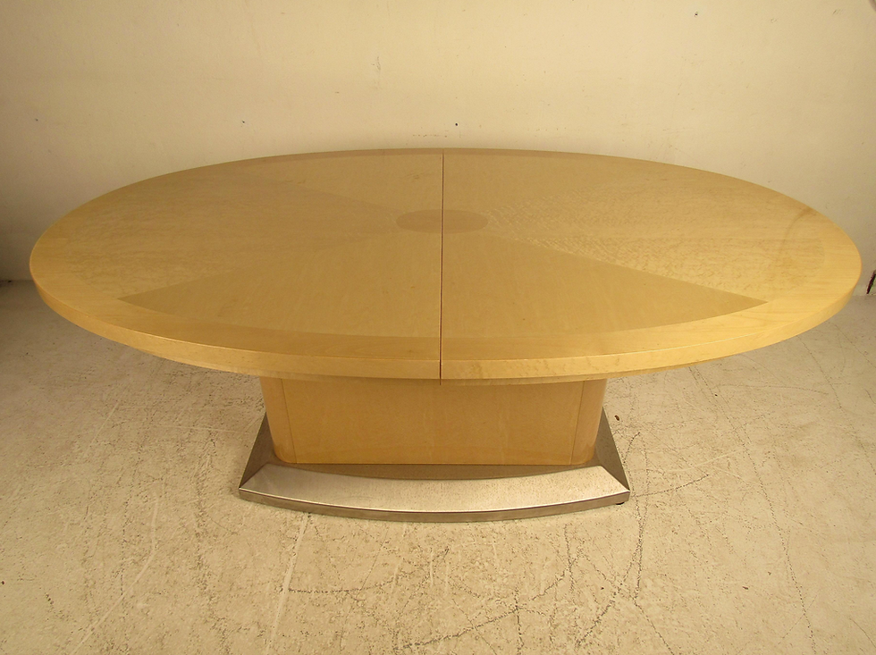 Thumbnail: Mid-Century Modern Italian Bird's-Eye Burl Maple Dining Set