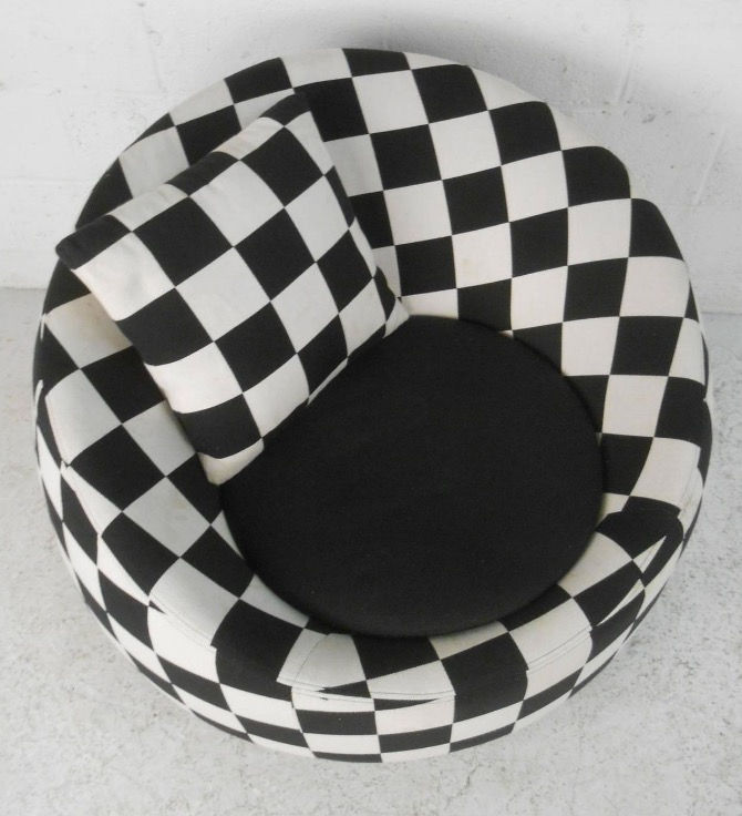 Thumbnail: Checkered Contemporary Modern Club Chair