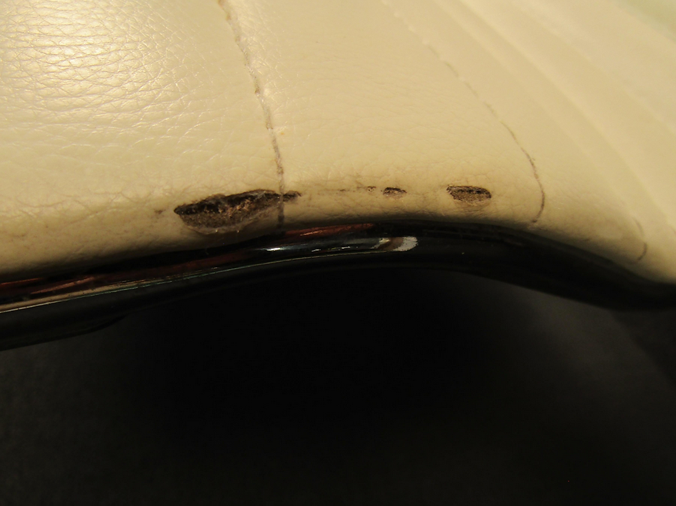 Thumbnail: Vintage Modern White Vinyl Barstools