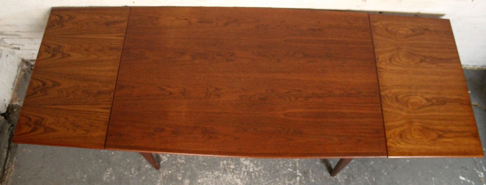 Thumbnail: Mid-Century Modern Teak Dining Table with Pullout Leaves