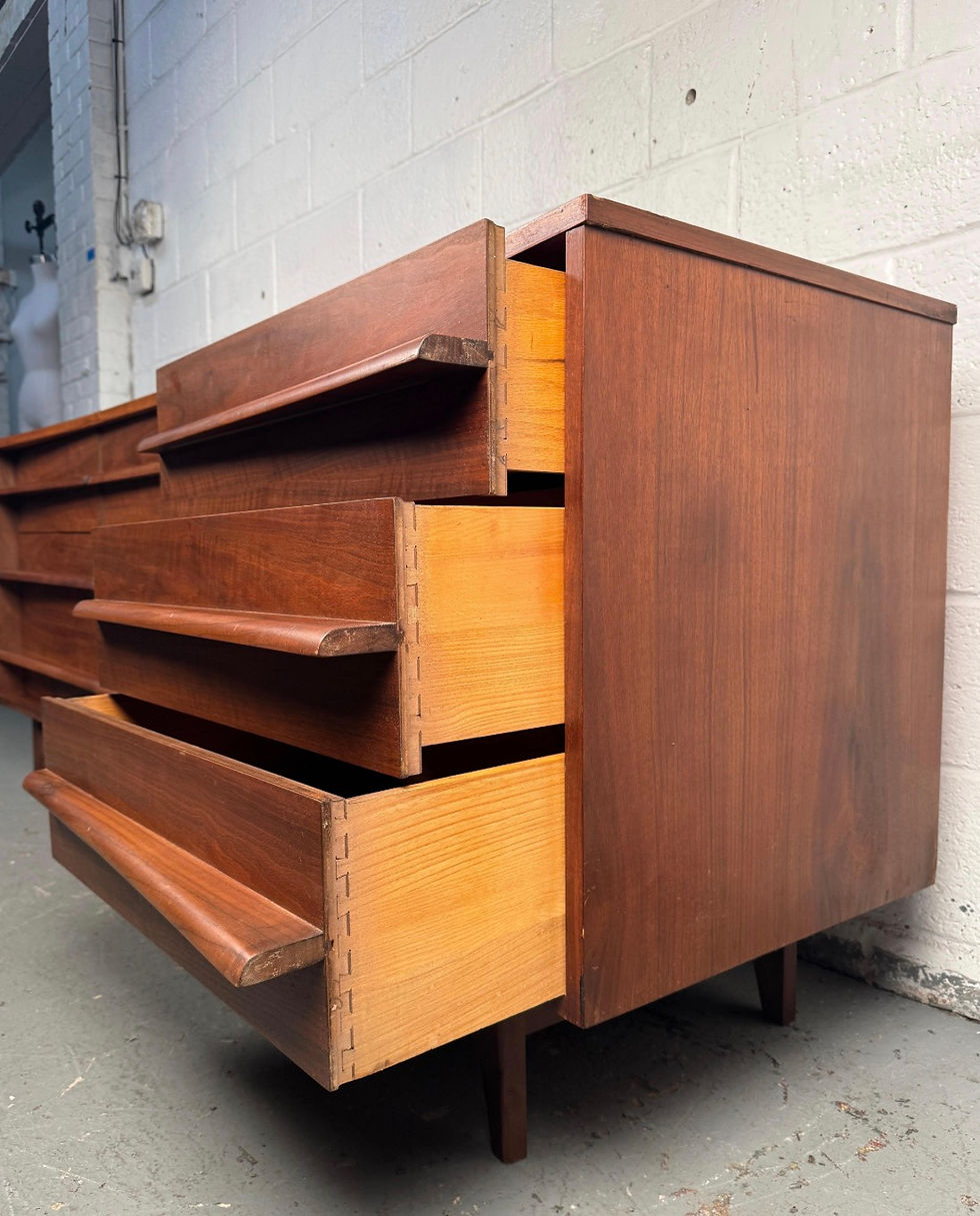 Thumbnail: Stunning Vintage Curved Walnut Dresser by Young Manufacturing