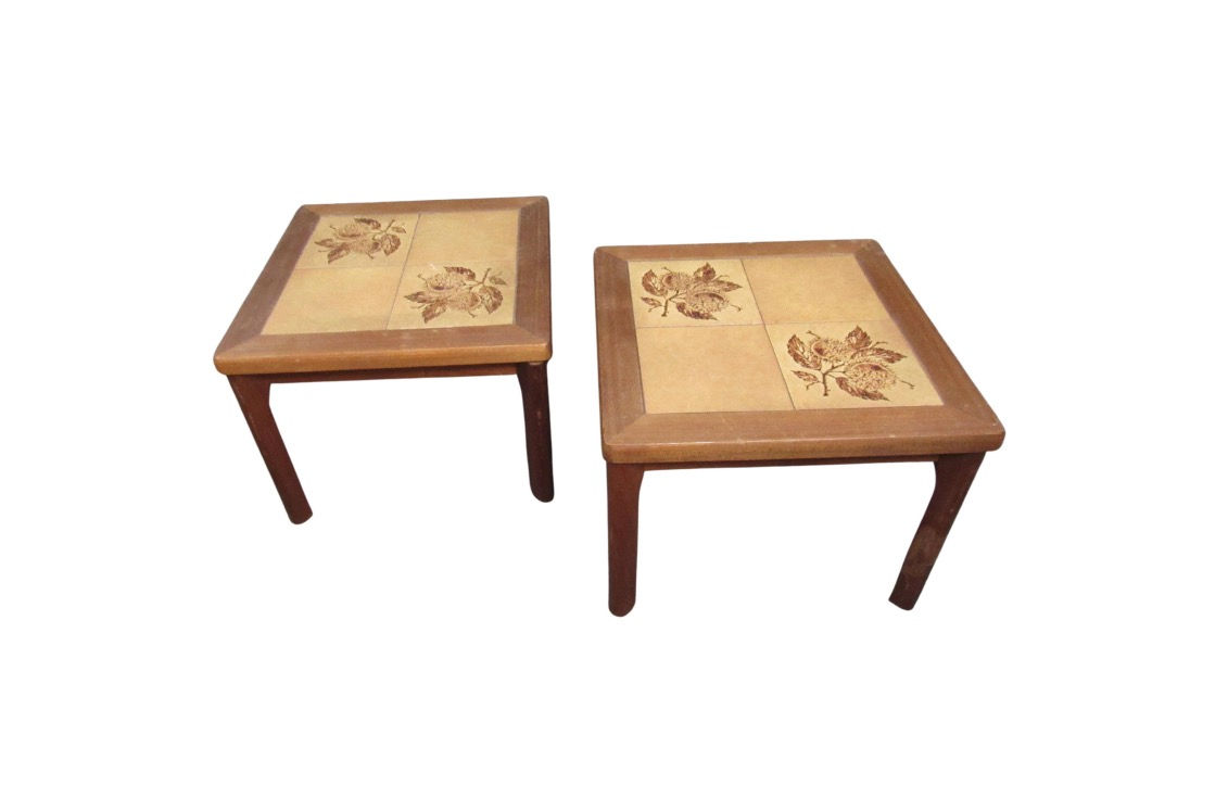 Vintage Floral Tile Side Tables