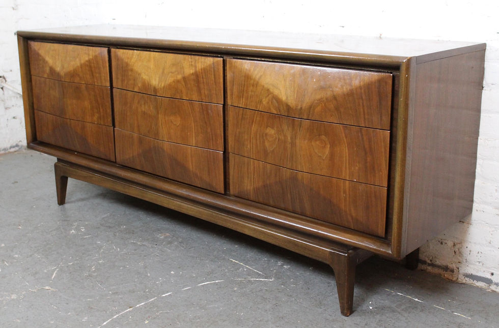 Thumbnail: Vintage Sculpted Diamond Walnut Dresser by United Furniture Corp