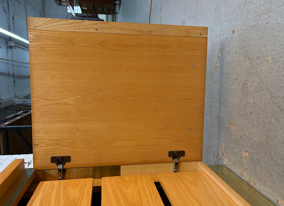 Thumbnail: Vintage Bohemian Bamboo and Brass Dresser and Mirror Set