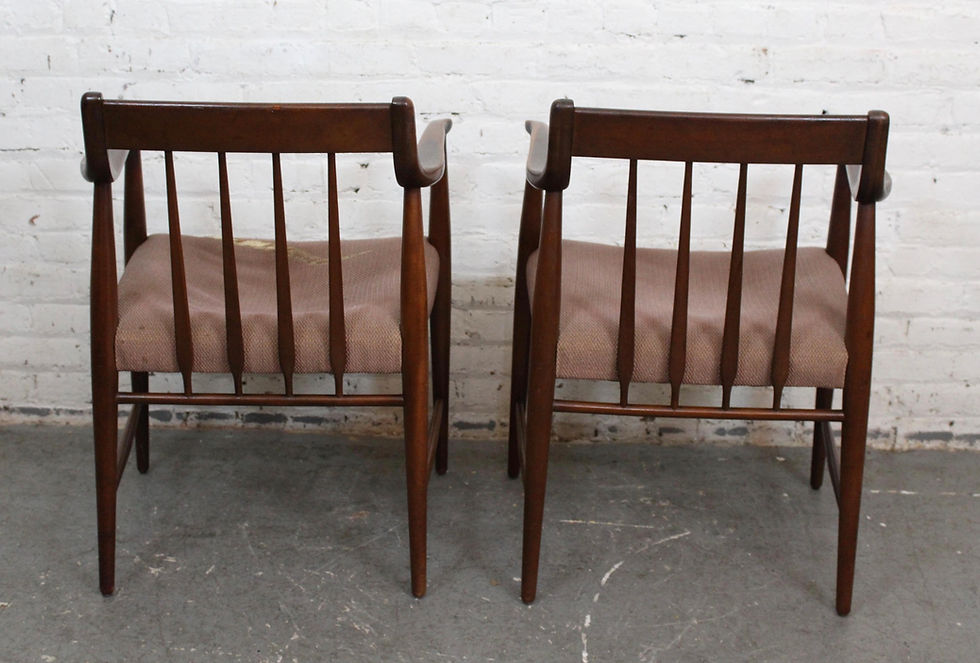Thumbnail: Pair of Vintage American Walnut Armchairs by Heritage Henredon