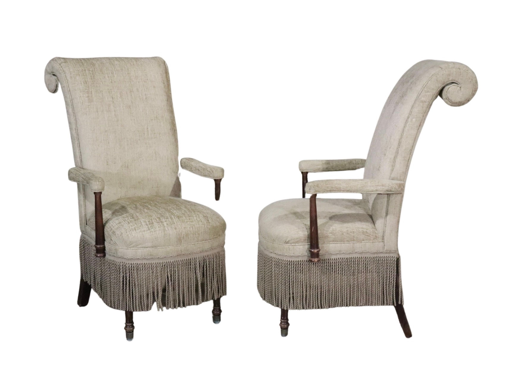 Pair of Scroll-back Armchairs
