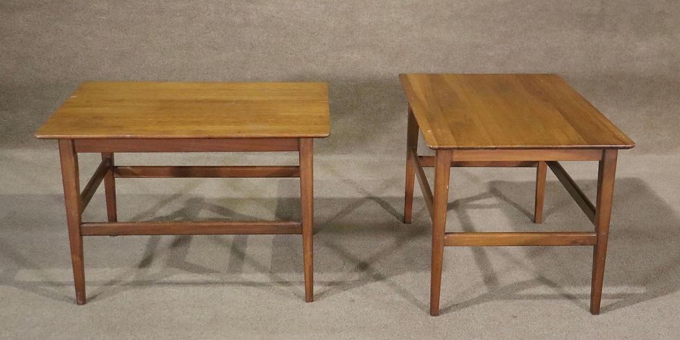 Thumbnail: Pair of Mid-Century Walnut End Tables