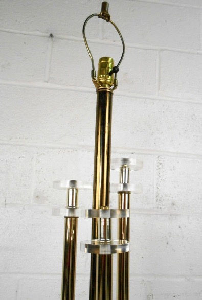 Thumbnail: Vintage Brass and Lucite Floor Lamp