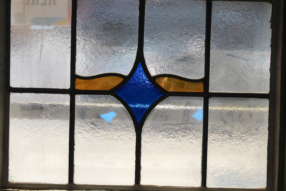 Thumbnail: Two Piece Stained Glass Window 24" x 55"