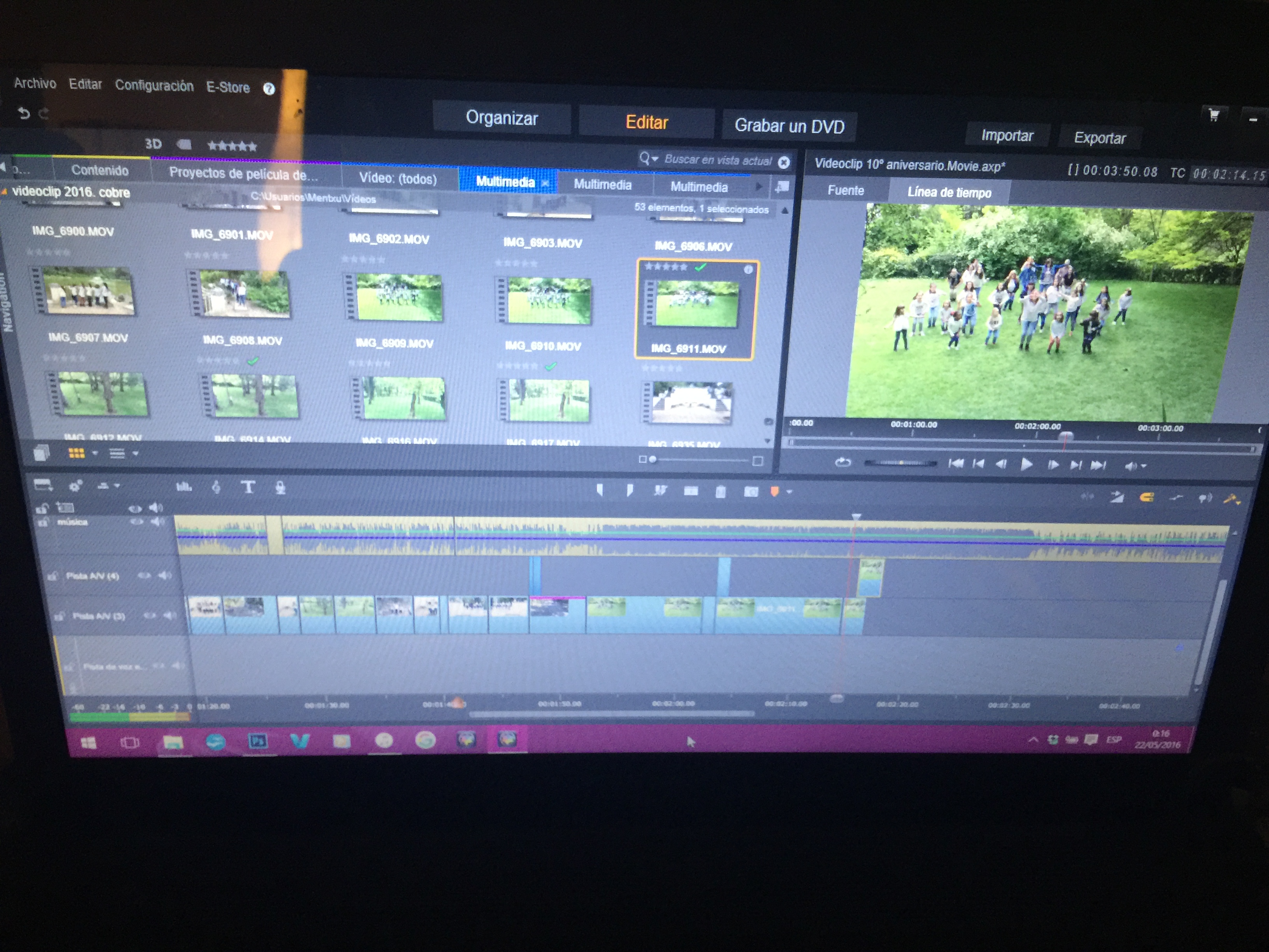 Editando el videoclip