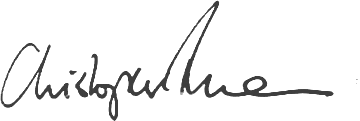 Signature of CEO Christopher Plowman