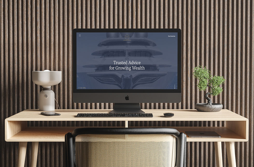 mock up of the website on a iMac