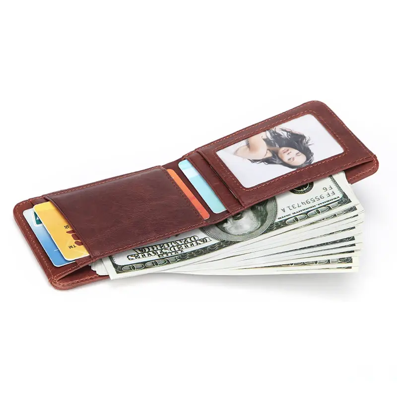 New Casual Genuine Leather Small Wallet For Men Male Slim Purse Man Credit Card