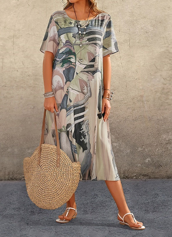 Thumbnail: Serene Mauve Flow Dress