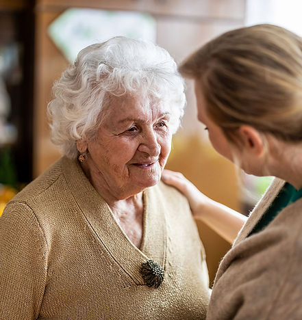 health worker with elderly lady