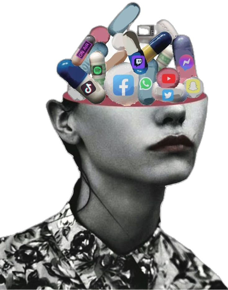 An image depicting the amount of media that we consume, impacting our mental health- from Pinterest