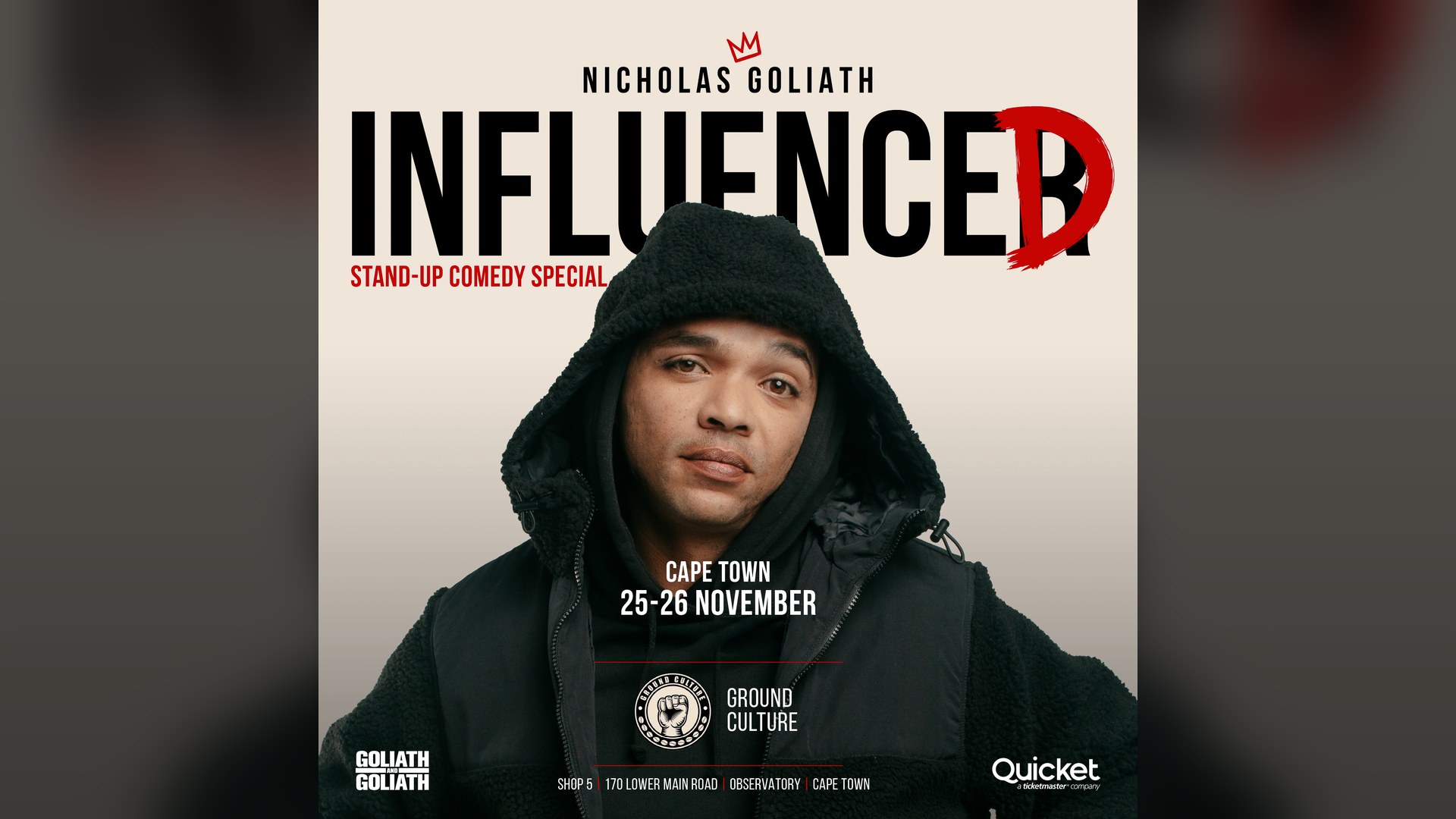 Nicholas Goliath Influenced Comedy Special