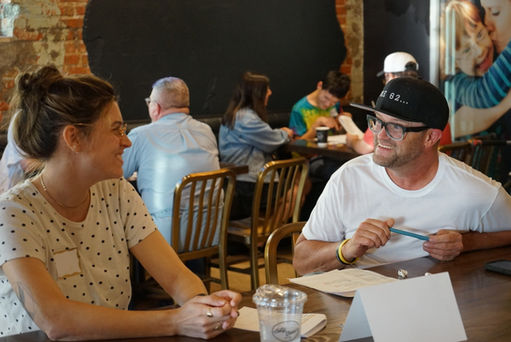 people talking at a speed friending event