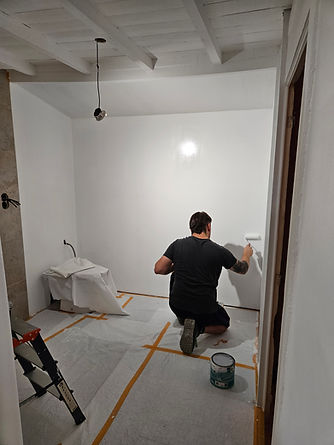 rénovation d'une salle de bain, des murs et du plafond à St Puy dans le Gers