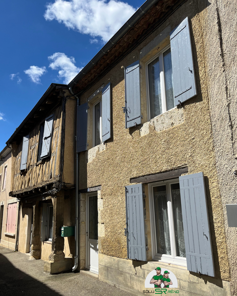photo après volets bois peints en gris