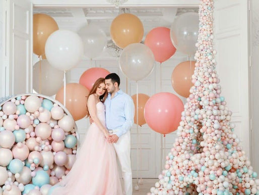 Современный декор из шаров для свадьбы со вкусом
