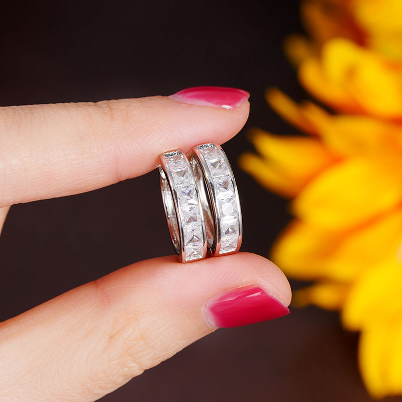 Thumbnail: Aurora Crystal Hoop Earrings