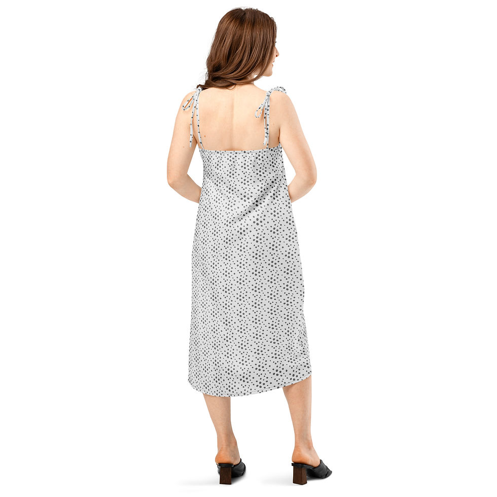Thumbnail: Tie-strap midi dress - Dots