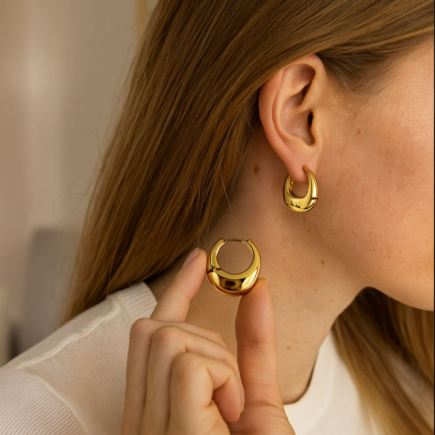 Thumbnail: Golden Petal Statement Earrings