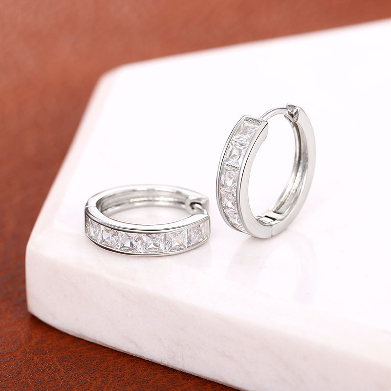 Thumbnail: Aurora Crystal Hoop Earrings