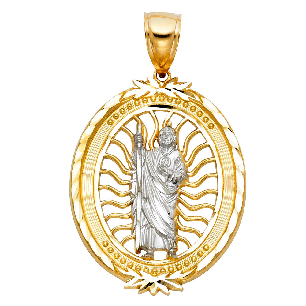 14K 2T CZ ST.JUDE THADDEUS PENDANT