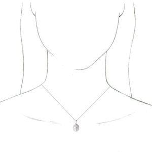 Thumbnail: 14K White 14.7x10.5 mm Meditation Buddha 16-18" Necklace