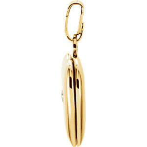Thumbnail: 14K Yellow .005 CT Diamond Heart Shaped Locket