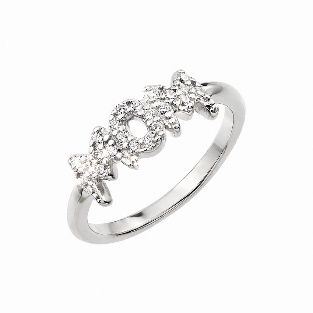MOM Cubic Zirconia Sterling Silver Ring