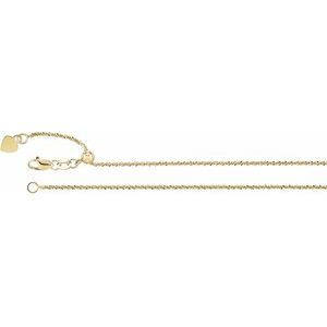14K Yellow 1.4 mm Adjustable Fashion 22" Chain