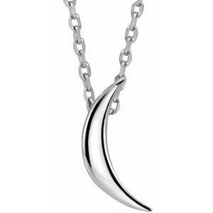 14K White Crescent 16-18" Necklace