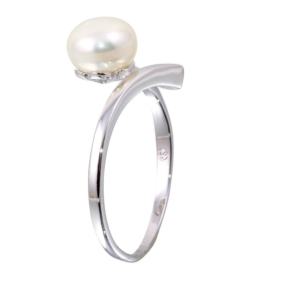 Thumbnail: Single Freshwater Pearl Sterling Silver Ring
