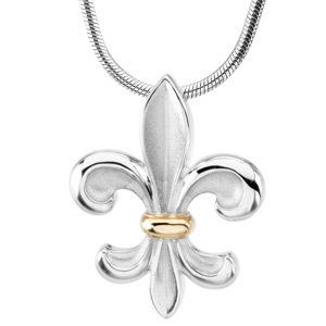Sterling Silver & 14K Yellow Fleur-de-Lis 18" Necklace