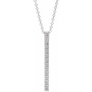 14K White Sculptural-Inspired Bar 16-18" Necklace