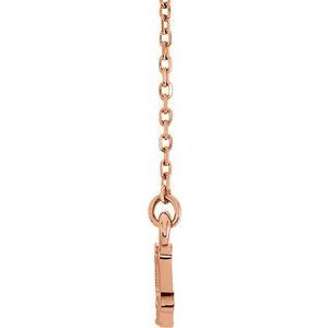 Thumbnail: 14K White Beaded Bar 16-18" Necklace