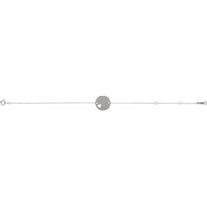 Thumbnail: 14K White Pierced Heart Disc 7-8" Bracelet