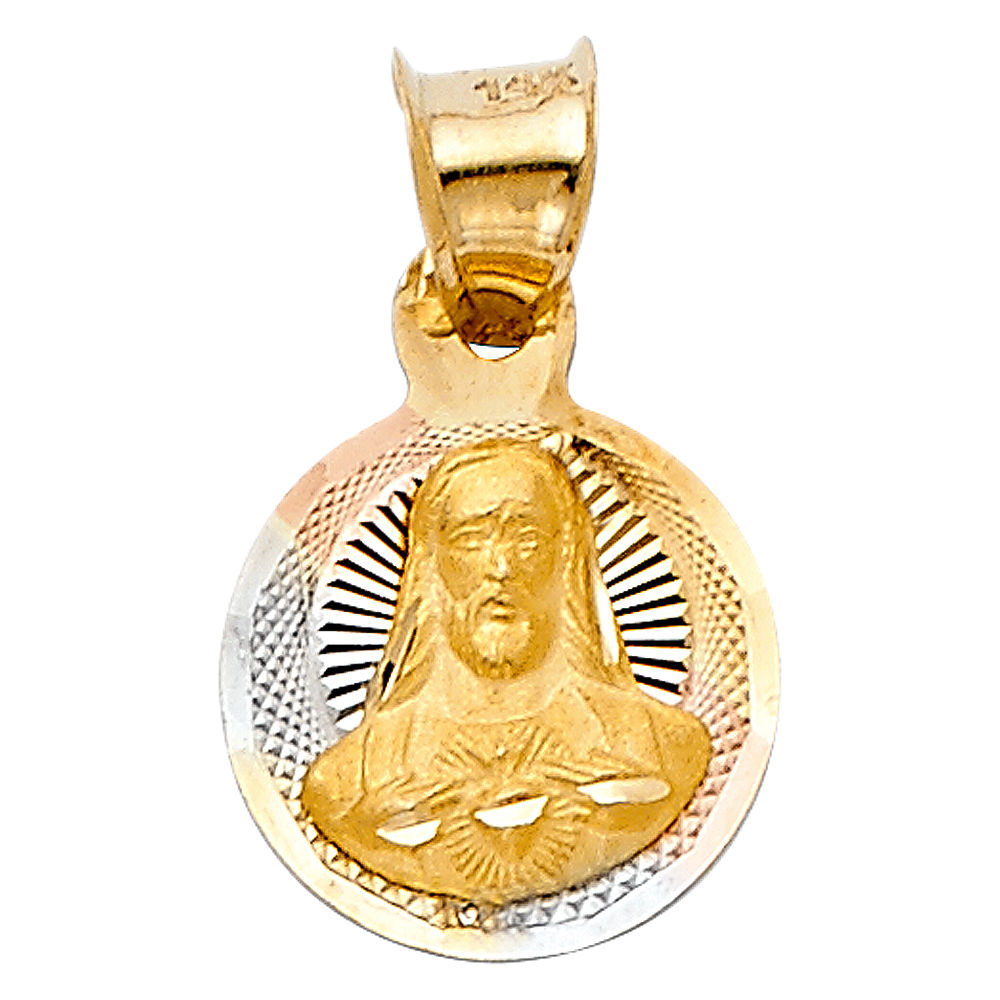 14K 3C JESUS WITH HEART ST PEND