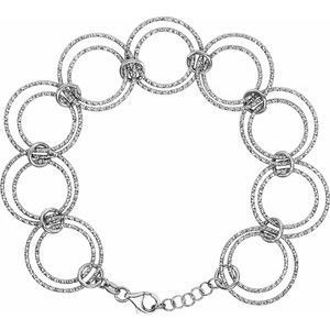 Sterling Silver Adjustable Circle 8" Bracelet Chain