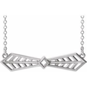 14K White Vintage-Inspired Bar 16" Necklace