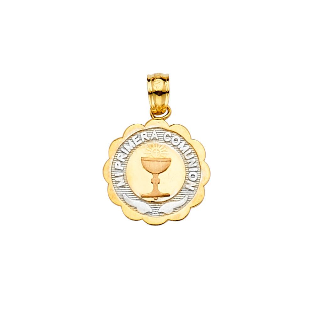 14K 3Color Primera Communion Pendant