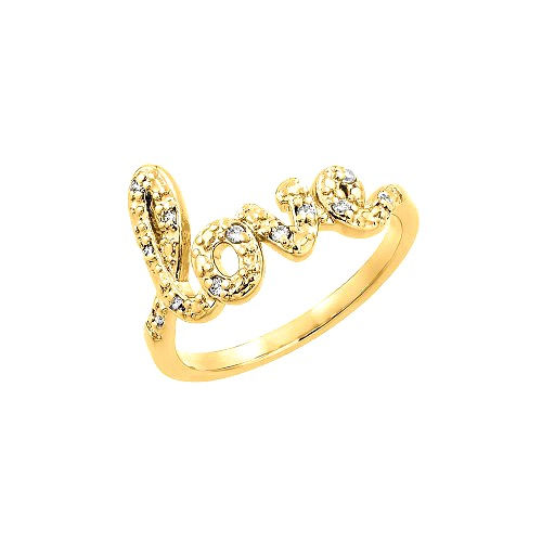 Sterling Silver "Love" Cubic Zirconia Ring