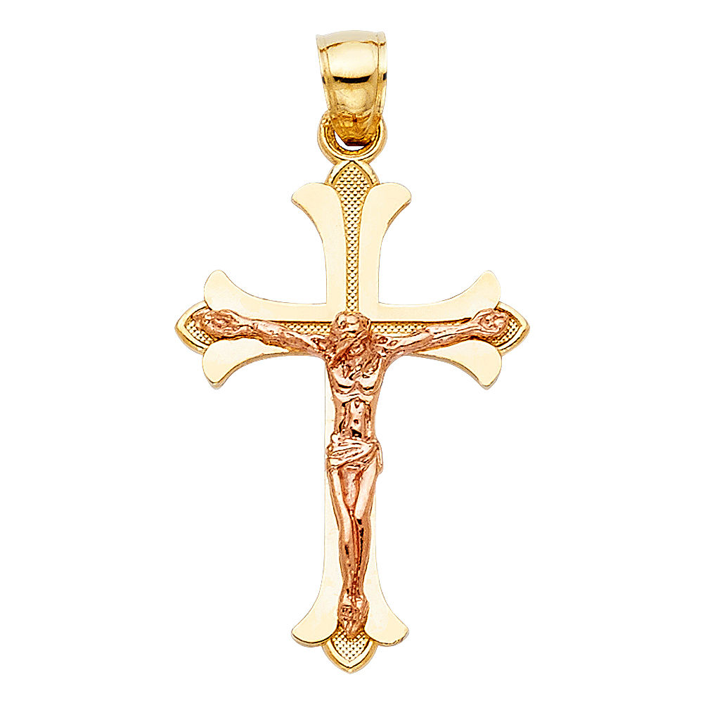 14K 2T FANCY CRUCIFIX PENDANT