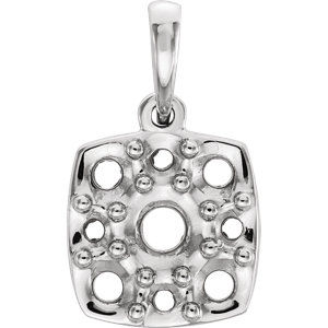Thumbnail: 14K White 1/4 CTW Diamond Cluster Pendant