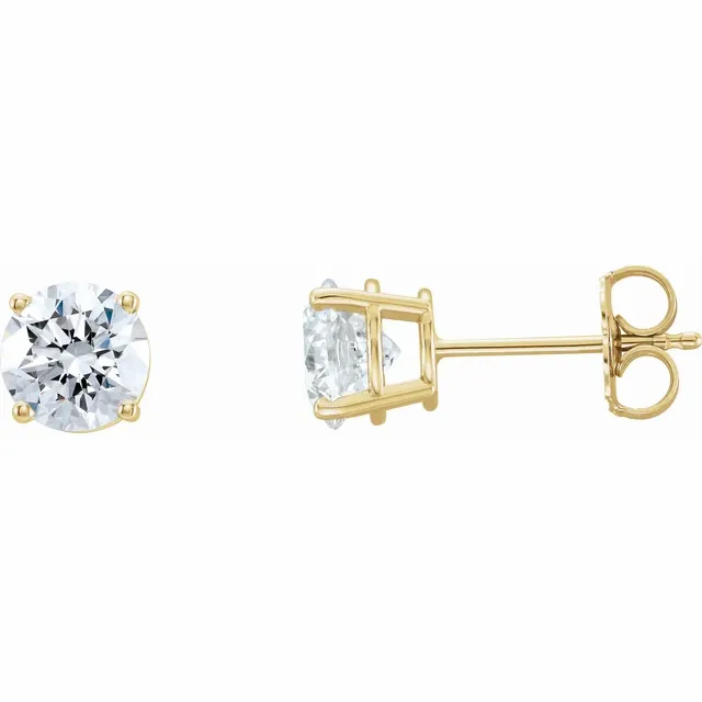 Thumbnail: 14K White Lab-Grown Diamond Stud Earrings