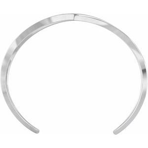 Thumbnail: 14K White Criss-Cross Cuff 7" Bracelet