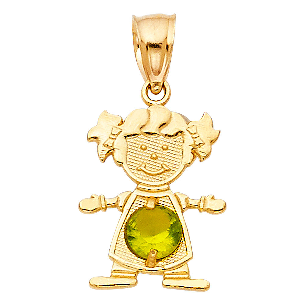 14KY GIRL BIRTHSTONE (PT660-08(AUG))